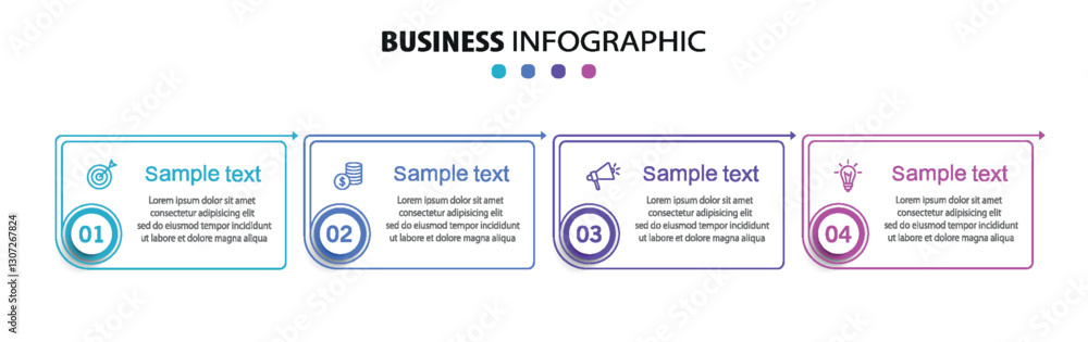 Fototapeta premium Business vector infographic template with 4 options or steps