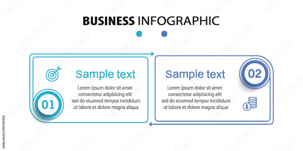 Fototapeta premium Vector infographic template with icons and 2 options or steps 