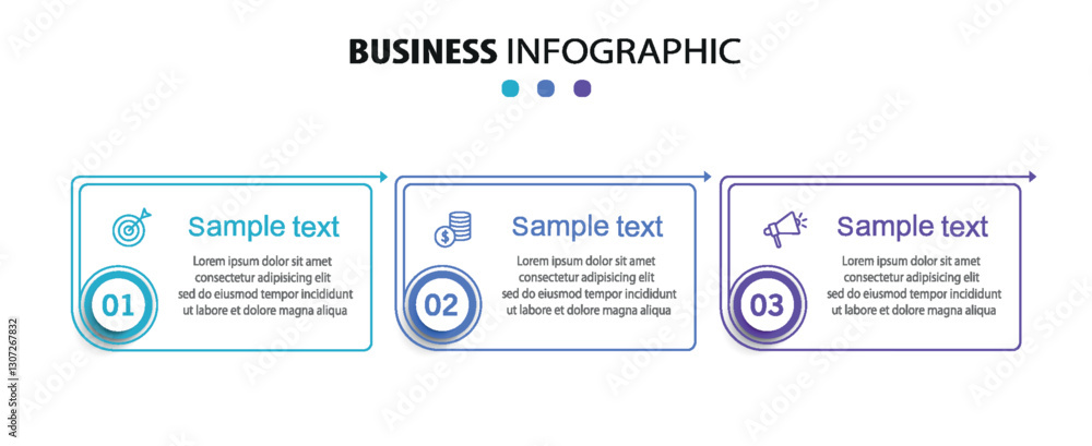 Fototapeta premium Infographic design template with icons and 3 options or steps