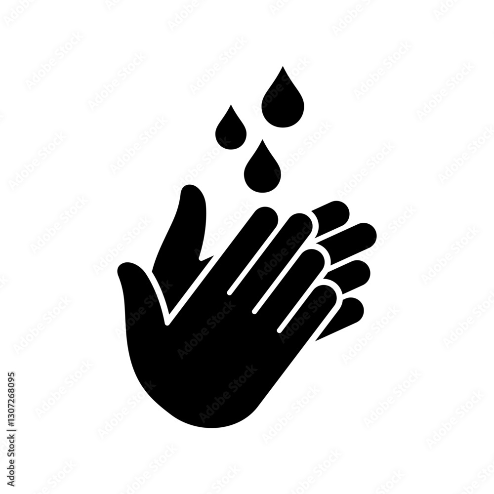 Wash or washing hands to keep clean flat vector icon. Wash clean and sanitize hand vector icon Wash or washing hands to keep clean flat vector icon. Wash clean and sanitize hand vector icon