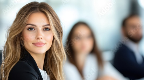 Wallpaper Mural Charming Woman Smiling In A Meeting Room Torontodigital.ca