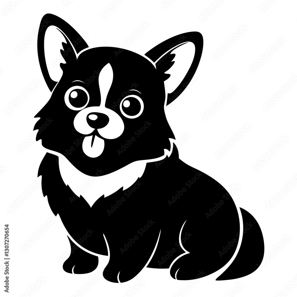 Adorable Dog Silhouette – Cute Pet Vector Illustration Adorable Dog Silhouette – Cute Pet Vector Illustration