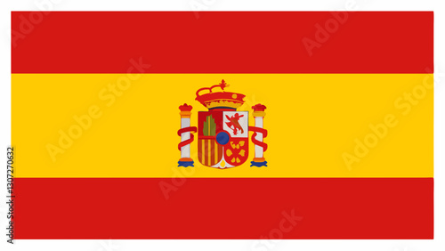 Spain flag waving in vibrant colors against a clear sky
