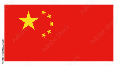 China flag on red background