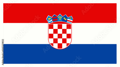 Croatia flag waving against a blue sky