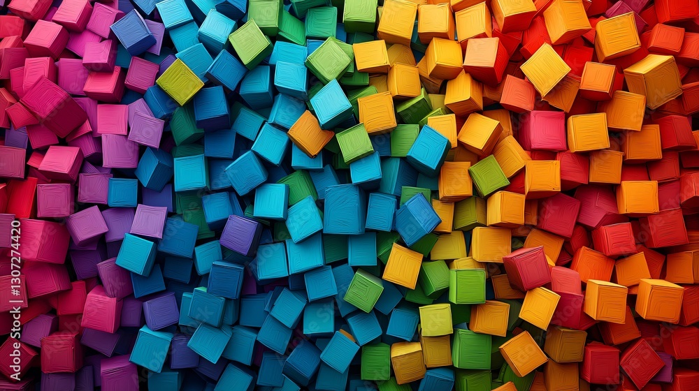 Colorful cubes background, abstract design, vibrant texture, website banner Colorful cubes background, abstract design, vibrant texture, website banner