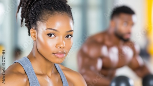 Empowered Fitness Woman In Action At Gym