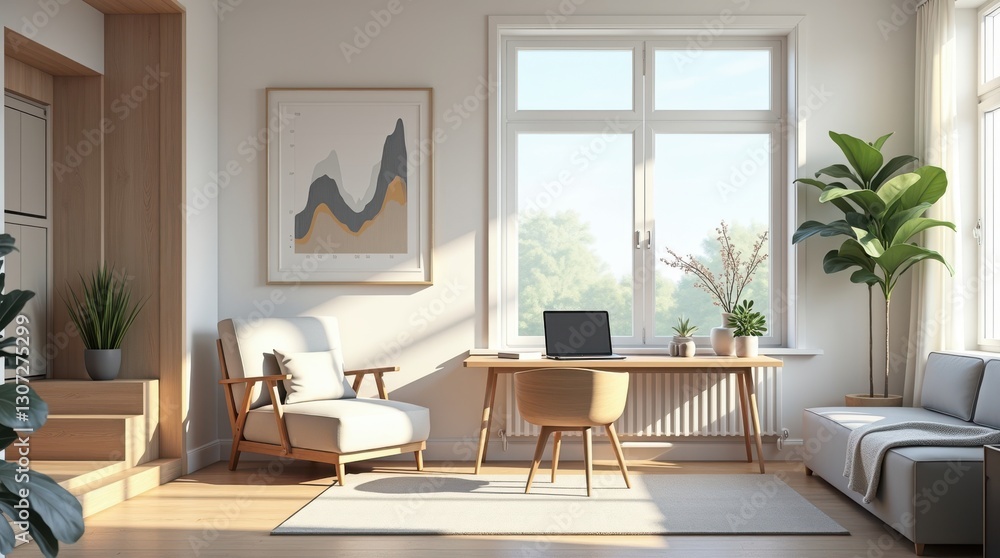 Tiny house marketing strategies for finance and sale a modern home office in a bright environment Tiny house marketing strategies for finance and sale a modern home office in a bright environment
