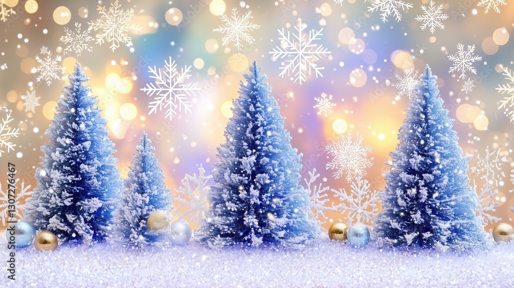 Winter Wonderland Background with Snowy Trees Winter Wonderland Background with Snowy Trees
