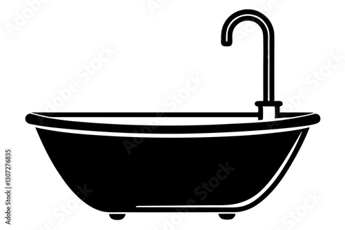 "Bathtub Drain Line Icon – Plumbing Fixture Vector SVG"