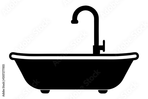 "Bathtub Faucet Line Icon – Bathroom Plumbing Vector SVG"