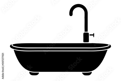 "Bathtub Faucet Line Icon – Bathroom Plumbing Vector SVG"