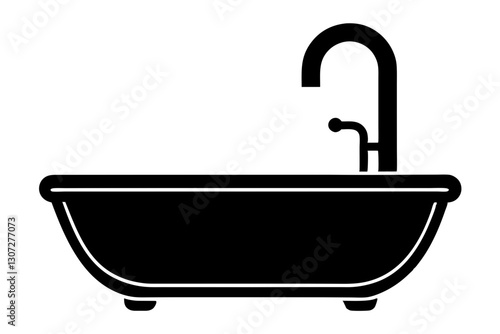 "Bathtub Faucet Line Icon – Bathroom Plumbing Vector SVG"