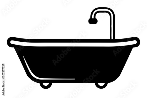 Bathtub Icon Vector Illustration - Simple Bathroom Symbol