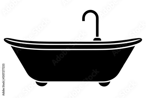 Bathtub Icon Vector Illustration - Simple Bathroom Symbol