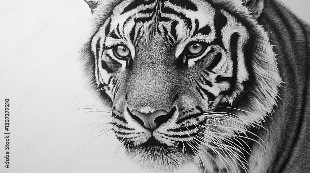 tiger, close-up, white solid background, sharp focus on the tiger’s eyes and fur texture, intense and detailed features. tiger, close-up, white solid background, sharp focus on the tiger’s eyes and fur texture, intense and detailed features.