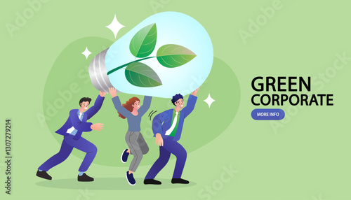 White light bulb with a green leaf inside, symbolizing eco-friendly energy and sustainability. Perfect for business concepts related to renewable energy, green technology, environmental conservation.