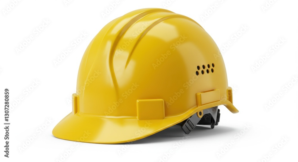 Fototapeta premium Yellow Hard Hat on White Background