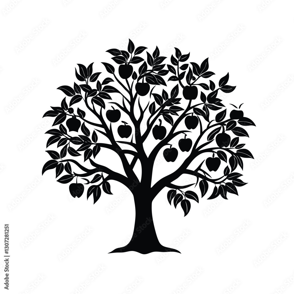 Obraz premium Vector tree silhouette on white background