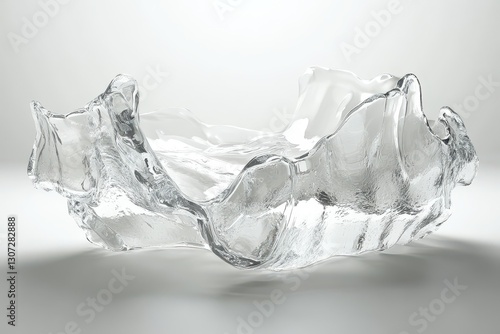Elegant Transparent Glass Bowl with Unique Organic Shape Design