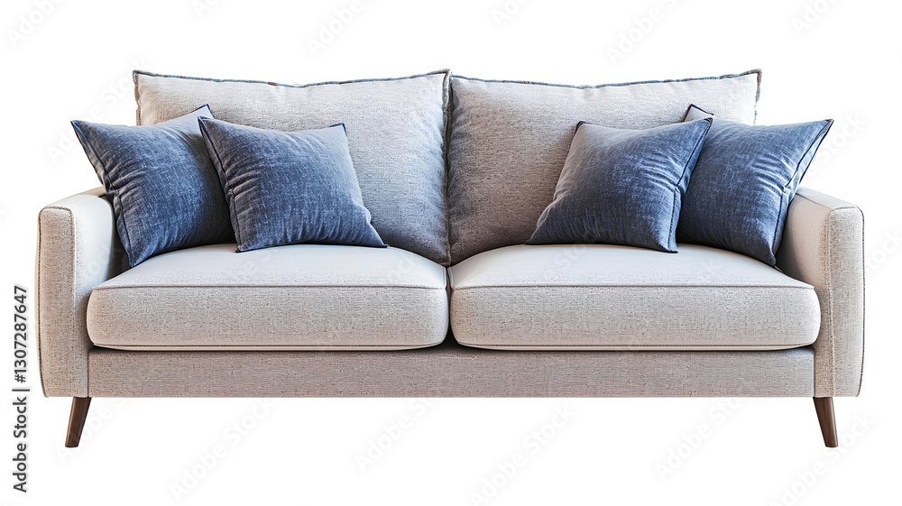Fototapeta premium modern grey sofa on transparent background