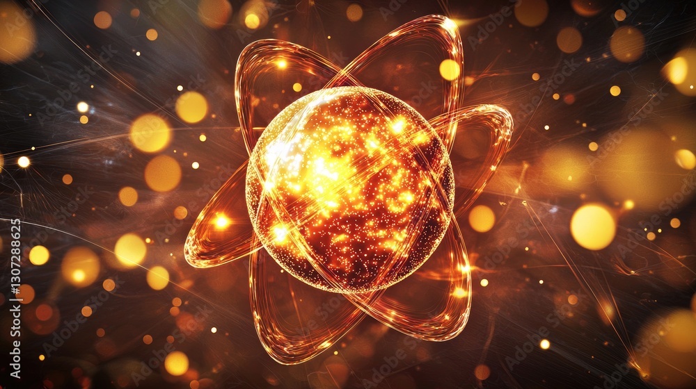 A vibrant, artistic visualization of quark particles inside an atom with glowing energy fields. A vibrant, artistic visualization of quark particles inside an atom with glowing energy fields.