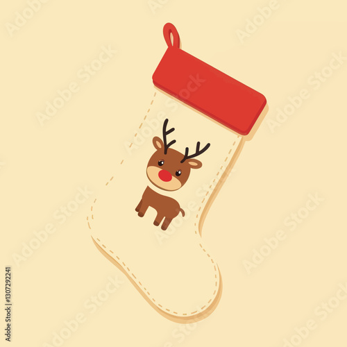 Cute Christmas stocking with reindeer design