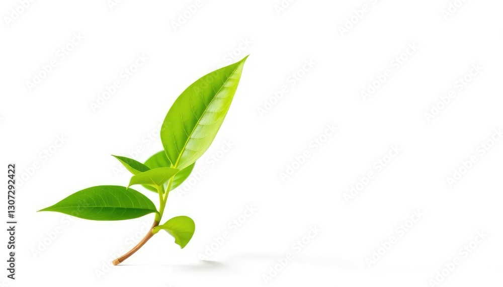 Single vibrant green plant, isolated on pure white backdrop, leaf, clipping path Single vibrant green plant, isolated on pure white backdrop, leaf, clipping path