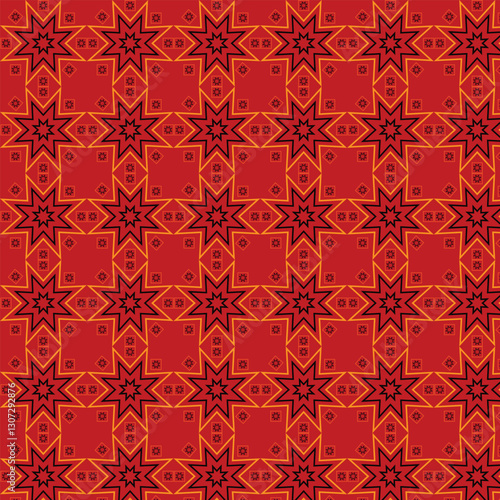 seamless pattern with red flowers