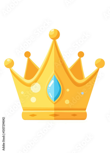 Gold Crown with Blue Gemstone Decoration