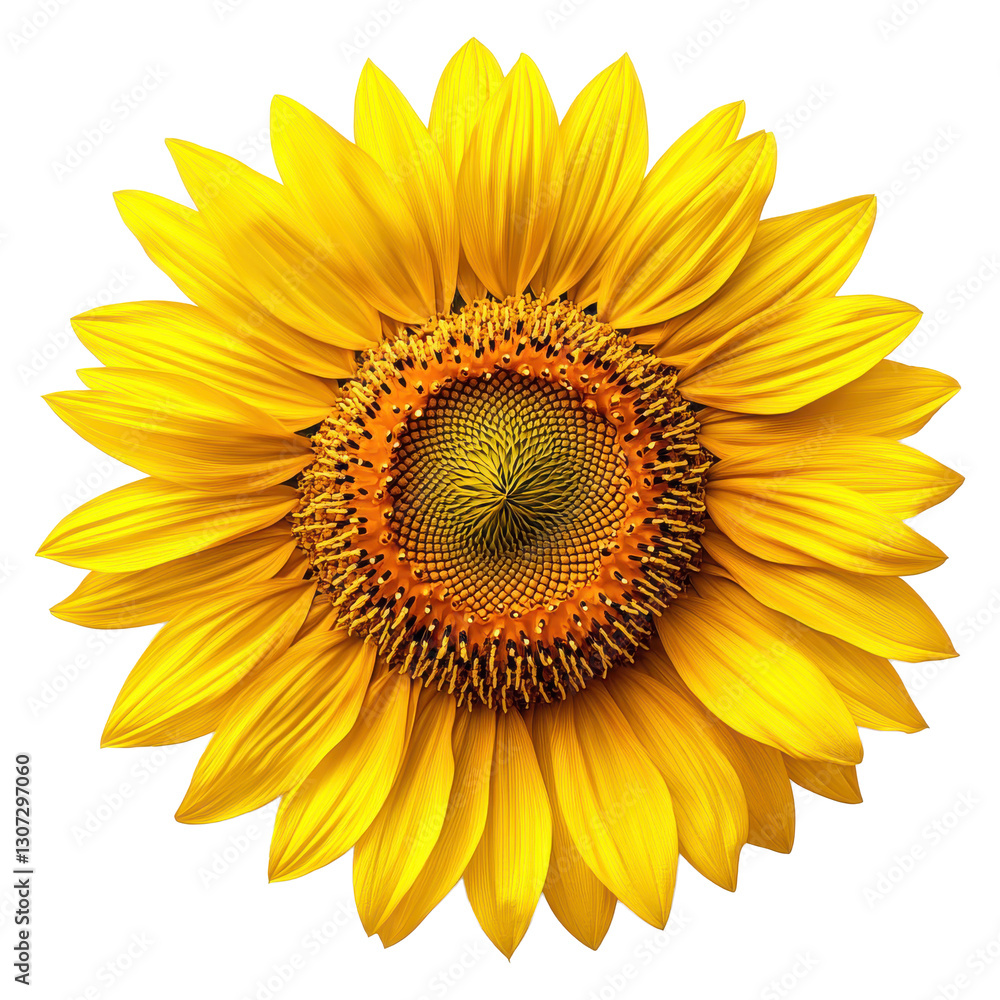 Fototapeta premium Yellow sunflower png with transparent background nature isolated bloom