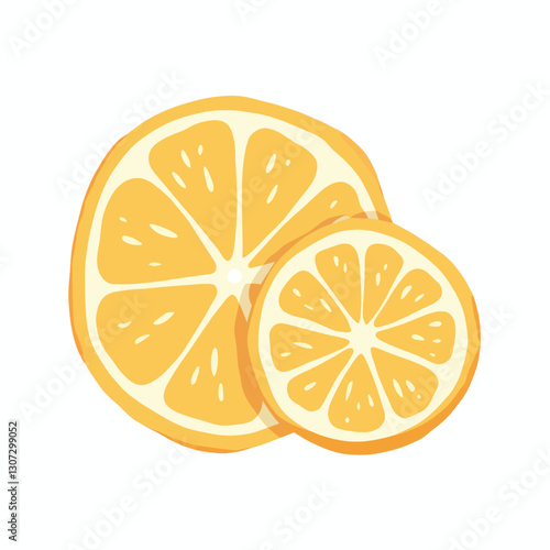 Vibrant orange fruit slices on white background