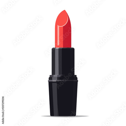 Vivid Red Lipstick with Sleek Black Tube