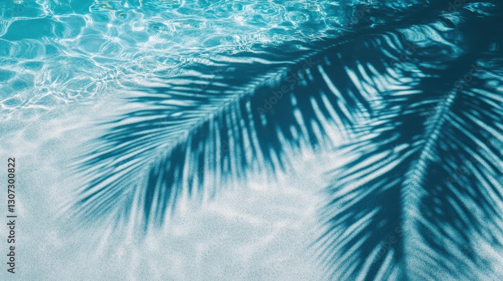 Relaxing summer vibes palm tree shadows over crystal clear pool water tropical paradise nature photography tranquil atmosphere Relaxing summer vibes palm tree shadows over crystal clear pool water tropical paradise nature photography tranquil atmosphere