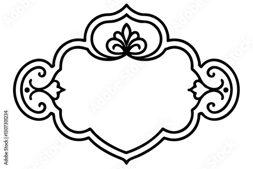 Baroque Ornamental Panel Vector – Luxury Interior Decoration Design

