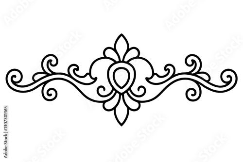 Baroque Ornamental Panel Vector – Luxury Interior Decoration Design


