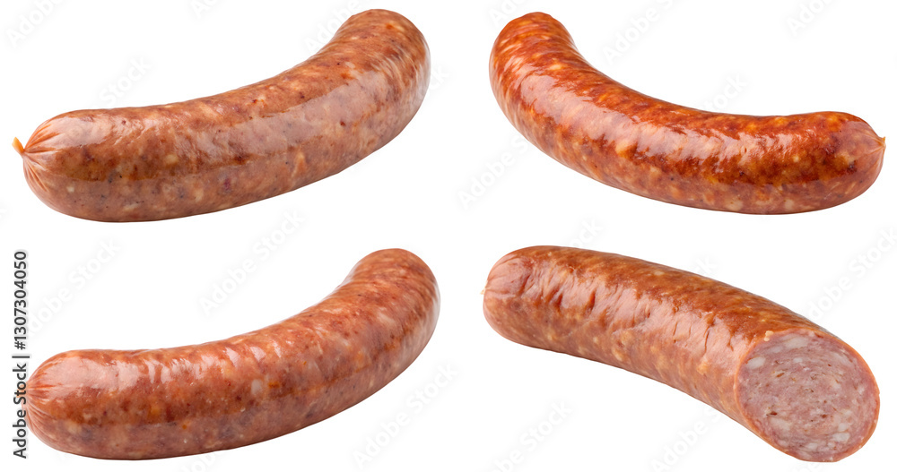 set of sausage isolated on white background set of sausage isolated on white background