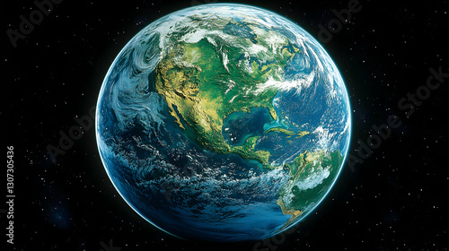Earth, planet, globe, North America, space, view.