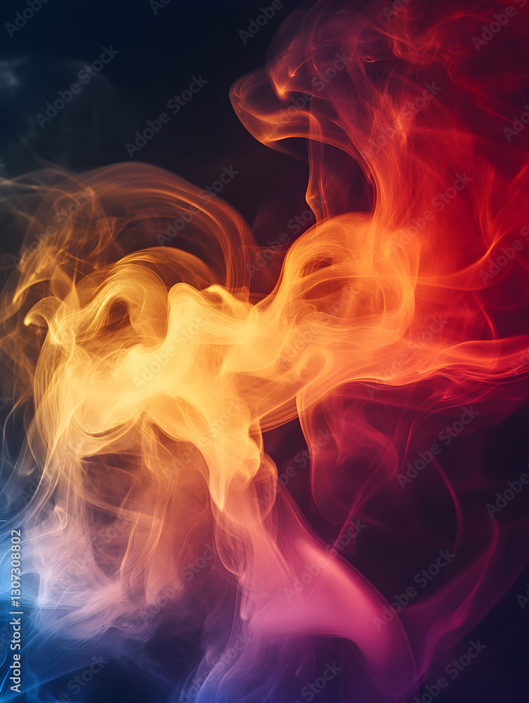 Fototapeta premium Colorful Smoke Abstract Dark Background
