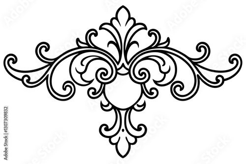 "Victorian Style Baroque Element for Architectural Design - Vector Illustration"

