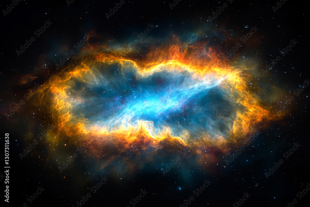 Fototapeta premium Colorful nebula cloud with stars, a fantasy background.