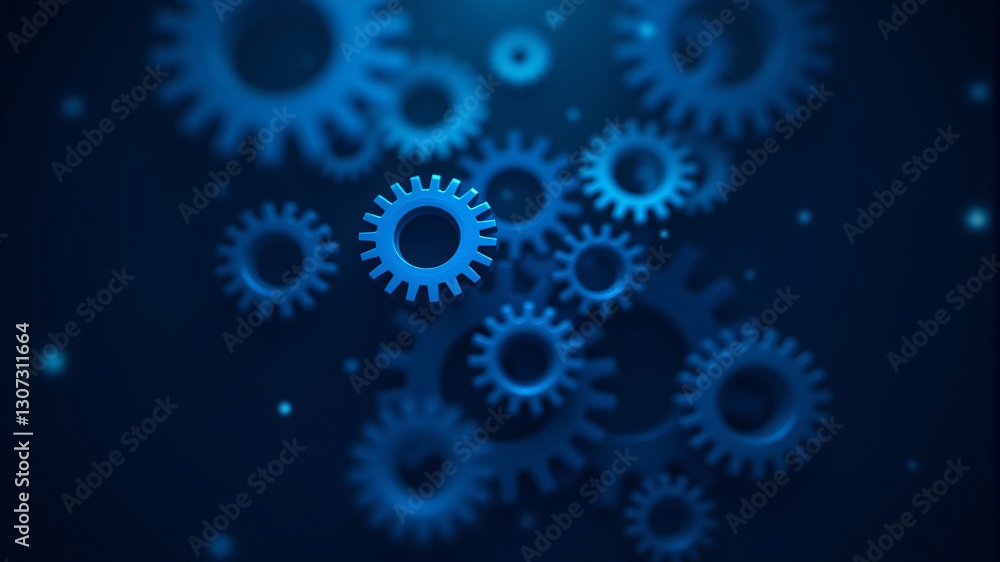 Abstract Blue Gears Background Design Abstract Blue Gears Background Design