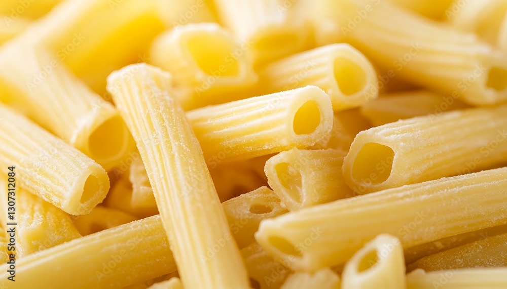 Pasta Rigatoni uncooked. Yellow close up macro Pasta Rigatoni uncooked. Yellow close up macro