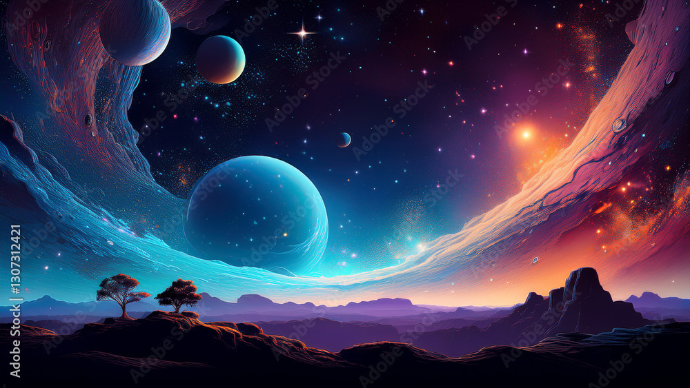 Fototapeta premium 宇宙の見える夜空