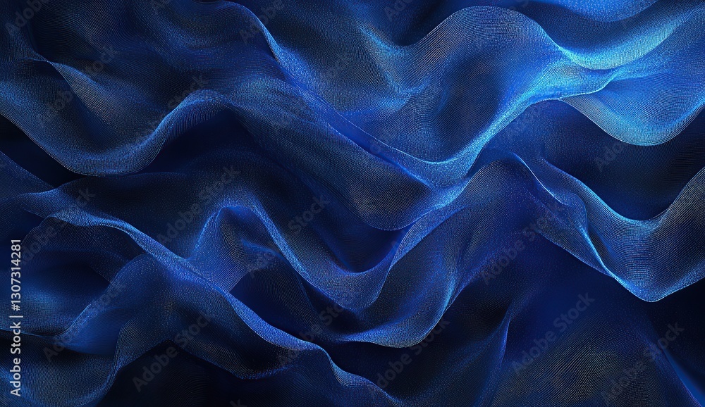 Fototapeta premium Abstract blue background with glowing waves and lines, a technology concept design,