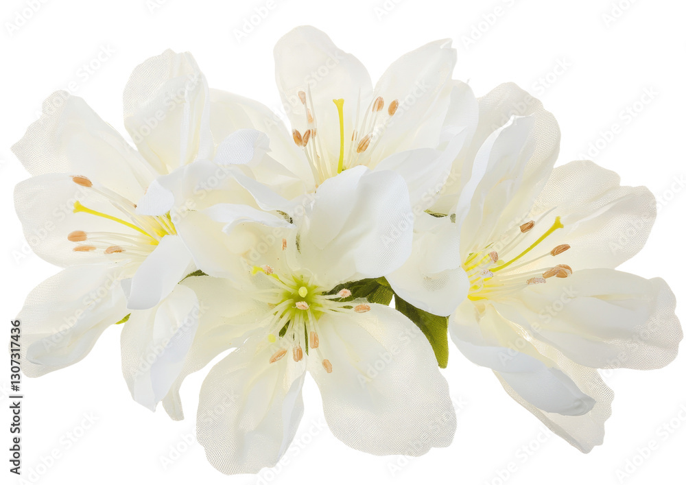 Obraz premium A white background features spring flowers that are in bloom and isolated