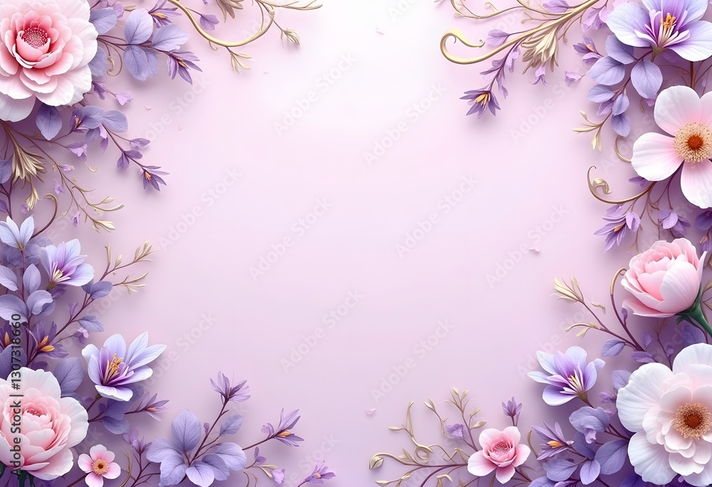 Fototapeta premium 3d rendering of flower frame