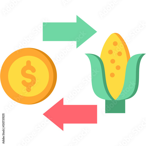 Commodities Trading flat color icon