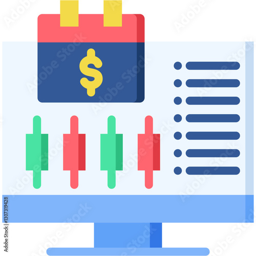 Day Trading flat color icon