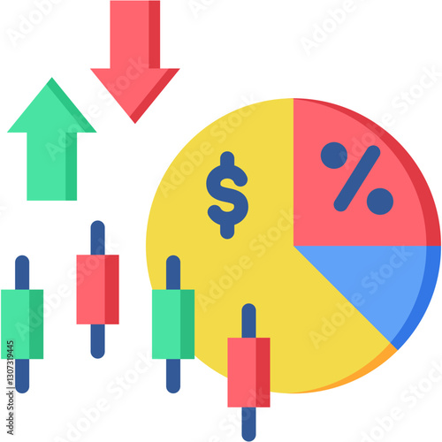 Margin Trading flat color icon